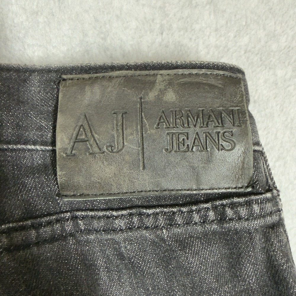Armani Jeans AJ Mens 36x30 Black Regular Straight Fit Giorgio Armani J45 READ - Picture 7 of 11